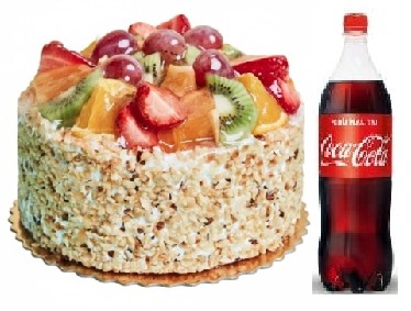 4 kişilik Karışık meyveli pasta 1 lt cola Pastaneci Adana pasta
