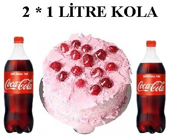 6-9 Kişilik Frambuazlı Yaş Pasta & 2x1 Lt Cola Adana pasta