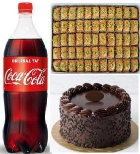 Doğum Günü Kutlama Seti Pasta Baklava ve İçecek Kombini Adana pasta