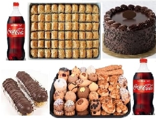 Hafta Sonu Ziyafet Paketi Pasta Baklava Ekler Kuru Pasta ve İçecek Adana pasta