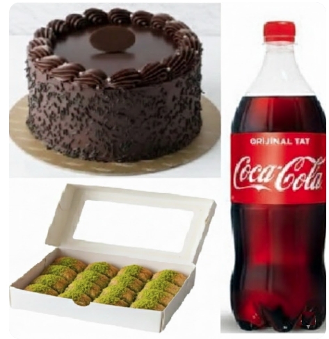 Kare Dikdörtgen Yaş Pasta + Fıstıklı Baklava 6-9 Kişilik Menü Adana pasta